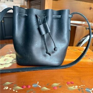 Parker Clay Topa Mini Bucket Bag Black Leather Women’s